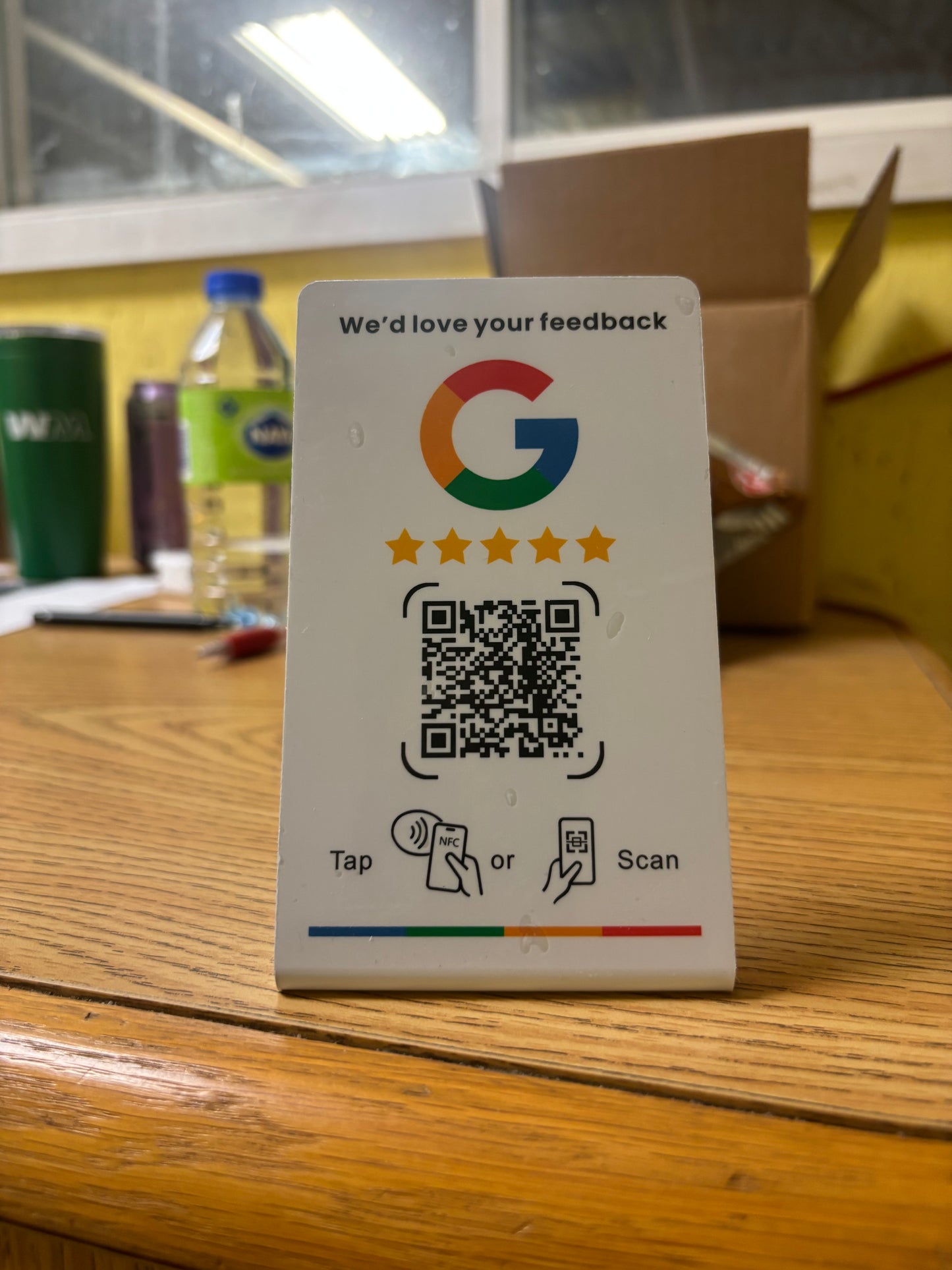 ReviewTapCo Standing Tap Card — Countertop Review Stand