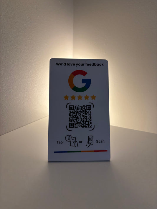ReviewTapCo Standing Tap Card — Countertop Review Stand